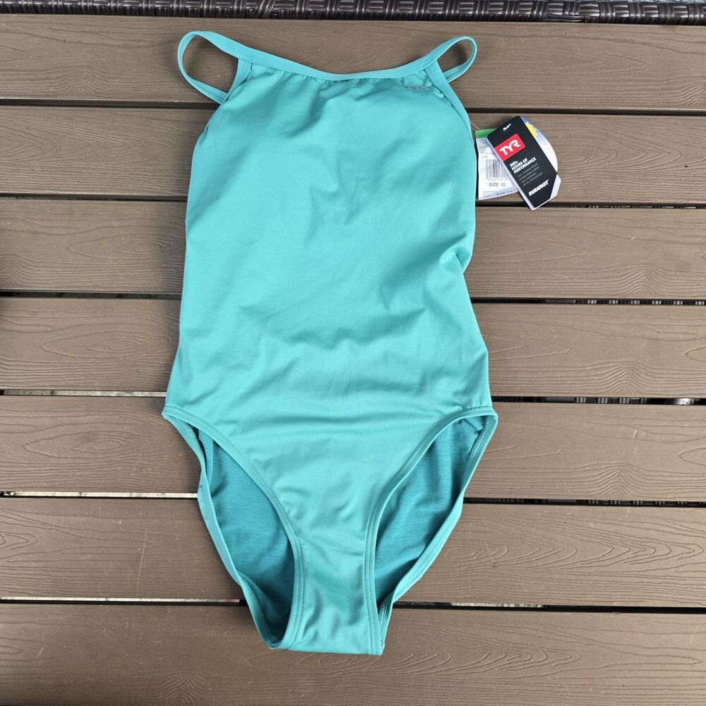 TYR Durafast Women's Padded Seafoam Controlfit DiamondFit 1 Piece Sz 14 New